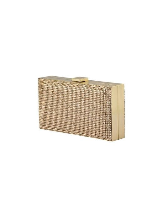 Olga Berg Natural Stef Crystal Box Clutch