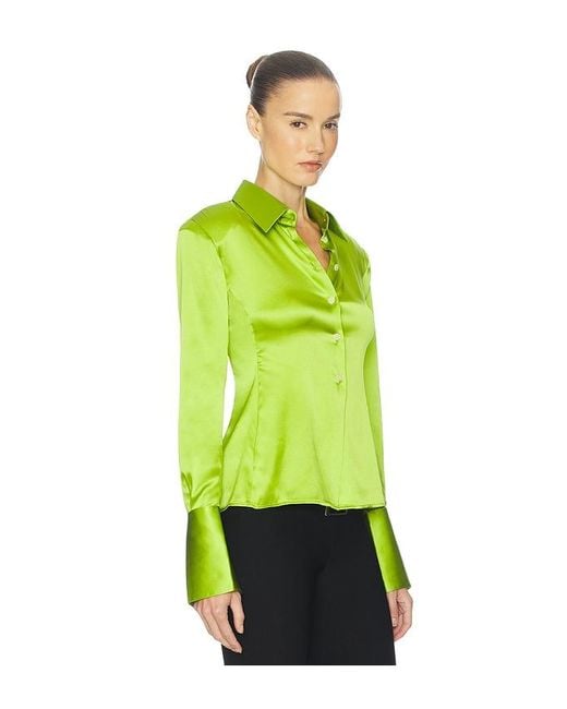 Helsa Green The Silk Charmeuse Shirt