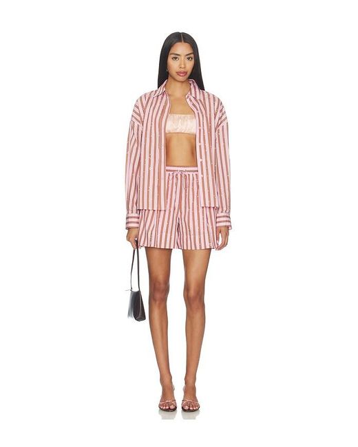 Essentiel Antwerp Pink Jeeuw Rhinestone Mini Shorts