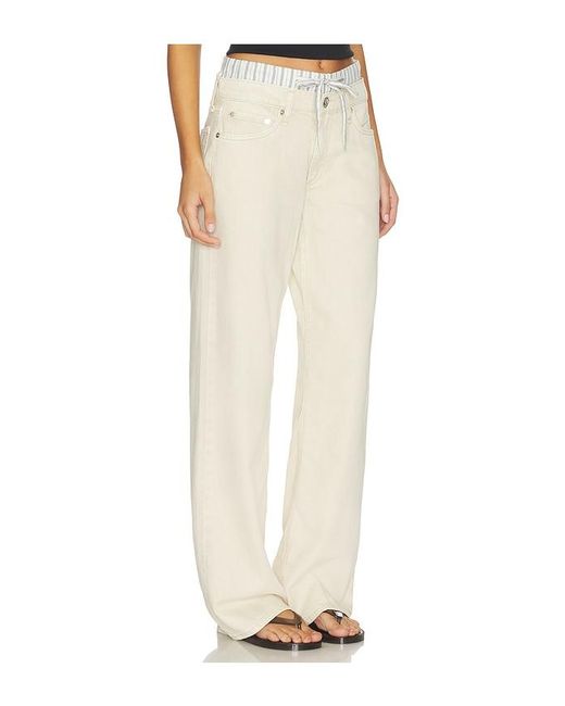 Rag & Bone White Featherweight Cam Low Rise Full Boxer Straight Jeans