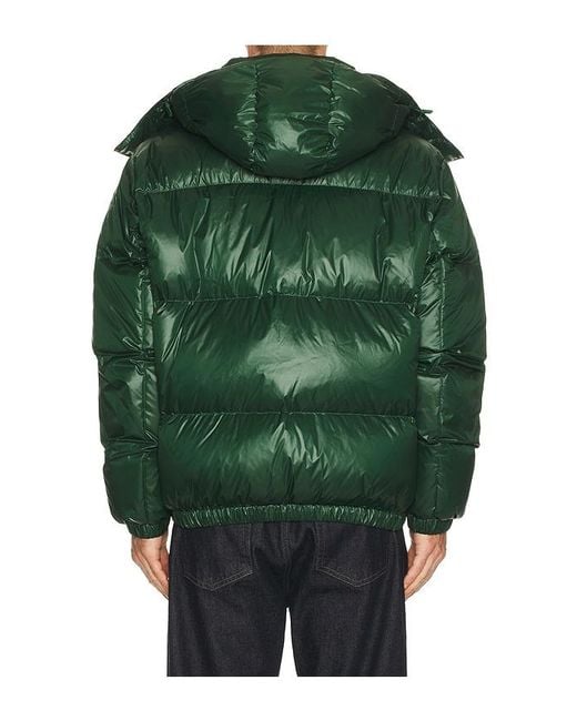 Lacoste Green Nylon Shiney Puffer Jacket for men