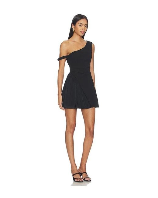 Misha Black The Volante Crepe Mini Dress