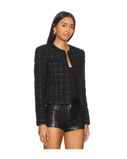 IRO Tweed Cropped Open Front Jacket in Black Lyst