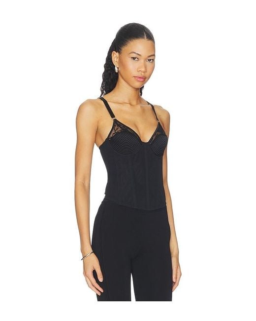 Fleur du Mal Black Topstitch Bebe Bra Bustier Top