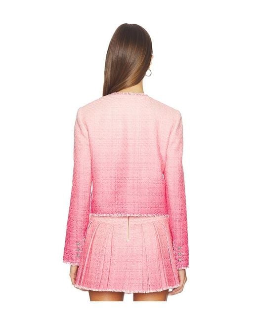 Alice + Olivia Pink Dumont Tweed Boxy Jacket