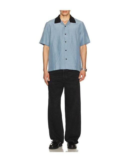 Rag & Bone Blue Avery Slub Shirt for men