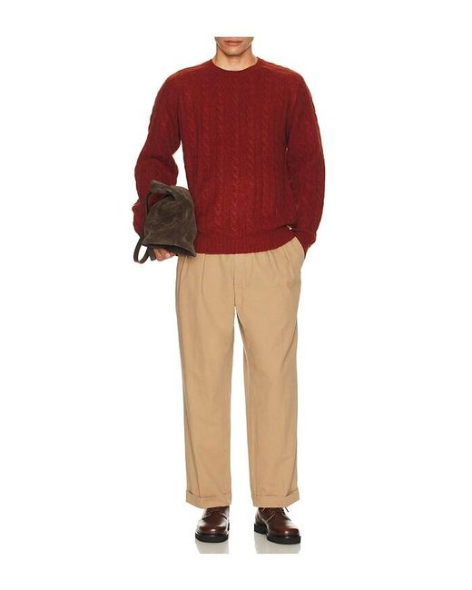 Beams Plus Natural 2 Pleats Trousers Twill for men