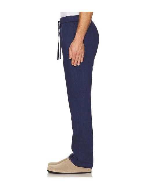 Frescobol Carioca Blue Oscar Linen Chino Pant for men