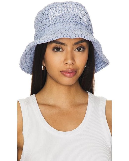 Sombrero de paja de verano Ganni de color Blue