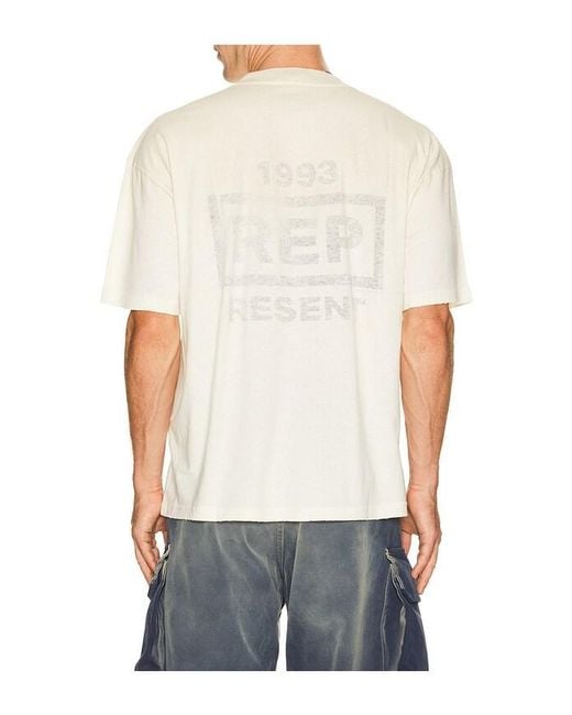 Represent White Reverse Resent Tee for men