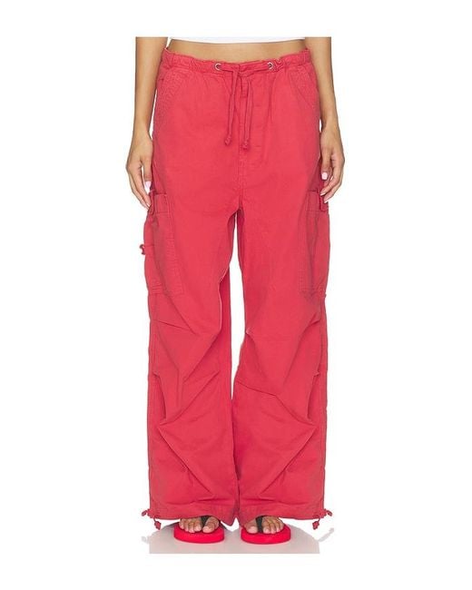 Jaded London Red Parachute Trouser