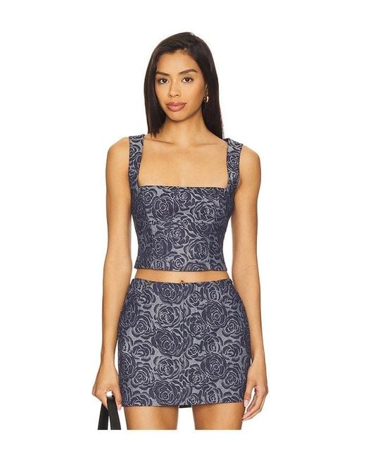 Lovers + Friends Blue Jodie Top