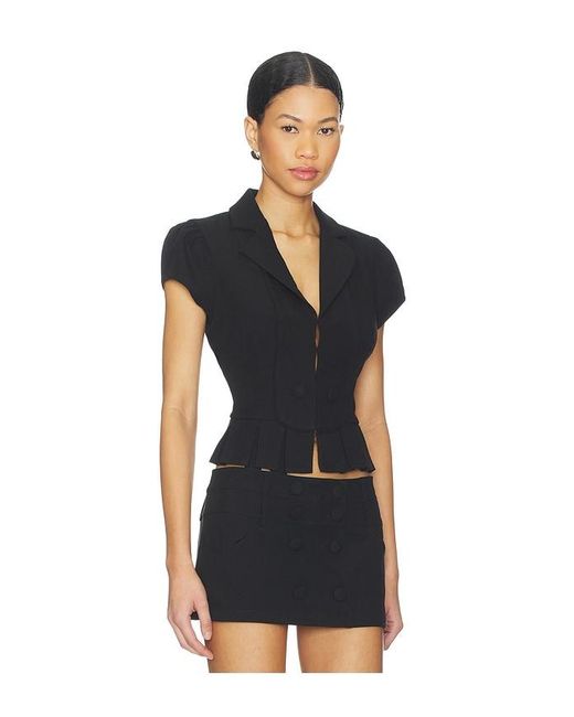 GUIZIO Black Mollie Cap Sleeve Blazer