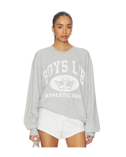 Boys Lie White Athletic Dept V3 Kara Crewneck Sweatshirt