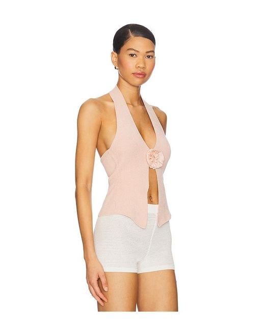 With Jean White Rose Top