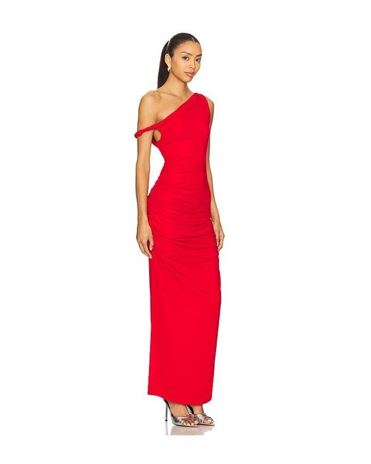 Line & Dot Red Maxikleid Erina