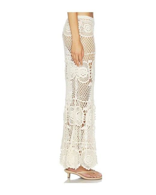 Indah Natural Allegra Solid Flower Maxi Skirt