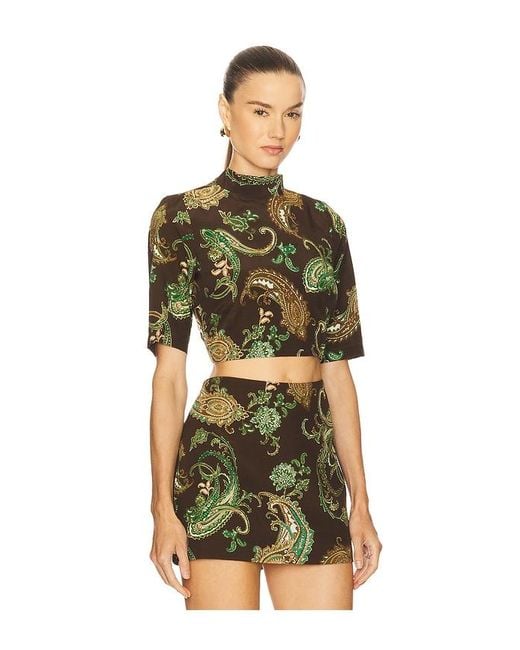 Hemant & Nandita Green Boxy Top