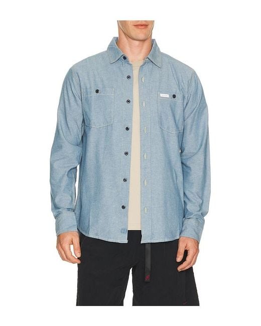 Topo Blue Utility Chambray Shirt for men