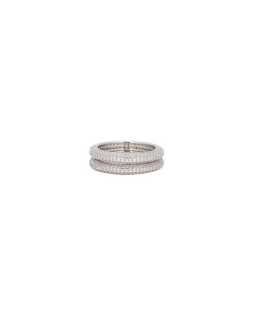 Shashi White Micro Pave Ring Set