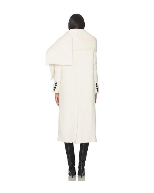 Susanna Chow White Collette Scarf Coat