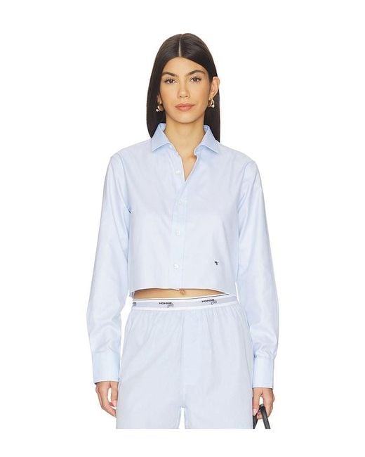 HOMMEGIRLS White Original Cropped Shirt