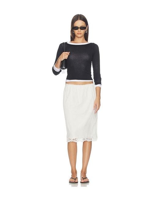 Enza Costa Blue Tissue Jersey Layered Longsleeve