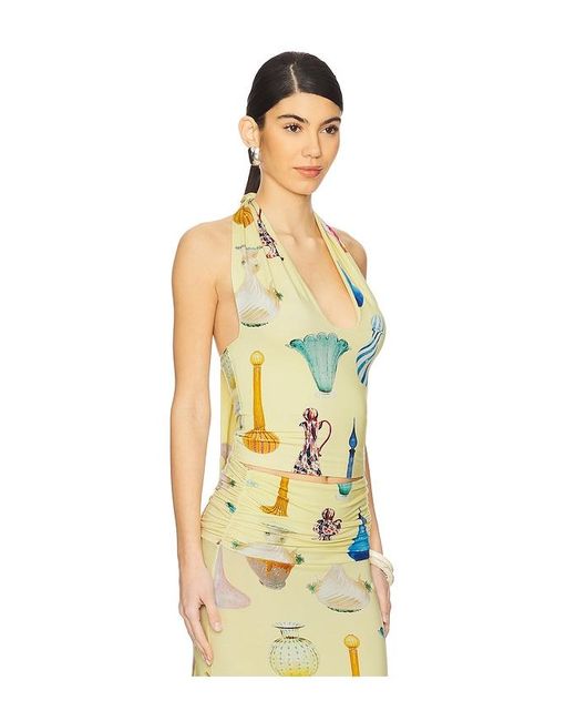 Tyler McGillivary Yellow Vase Halter Top