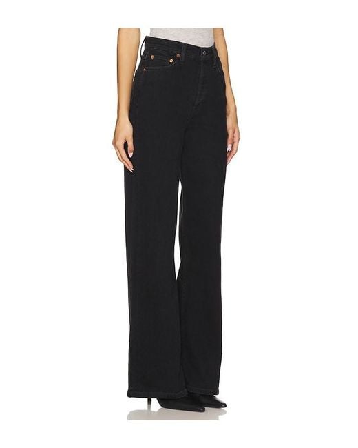 Re/done Black High-Rise-Jeans Mit Weitem Bein 70S