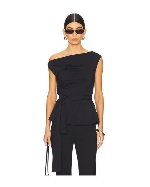 Rohe Black Off-Shoulder Wrap Top