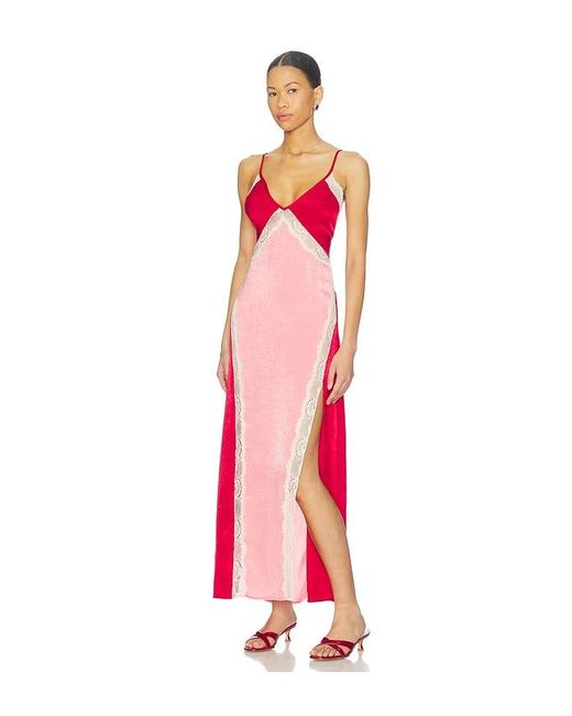 Free People Red Some Kind Of Love Maxi Slip Dress