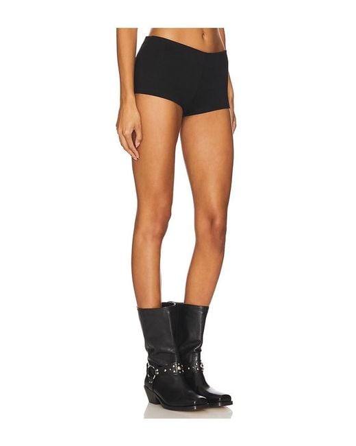 superdown Black Viscose Ponte Micro Shorts
