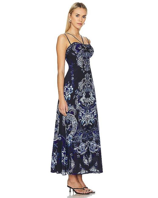 Camilla Blue Strappy Midi Dress