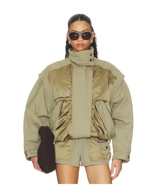 Balmain Green Batwing Two Pockets Twill Bomber