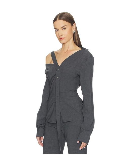 Jade Cropper Black Asymmetric Long Sleeve Top