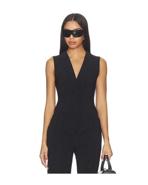 Norma Kamali Blue Vest With Lapel