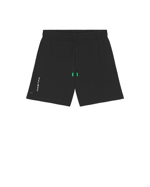 Malbon Black Performance Poly Tech Shorts for men