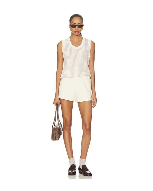 Varley White Aldcroft Stitch Knit Tank Top