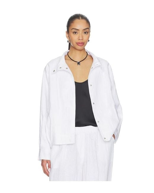 AEXAE White Linen Bomber Jacket