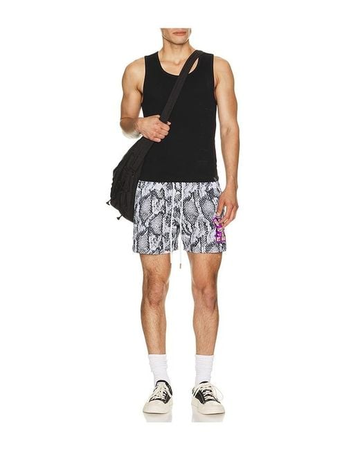 Ryoko Rain Blue Snakeskin Shorts for men