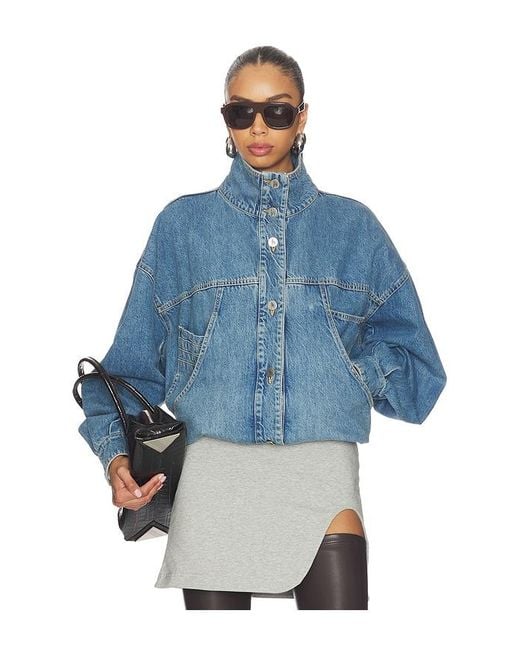 The Attico Blue Denim Bomber Jacket