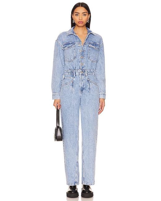 Free People Blue JUMPSUIT TOUCH THE SKY