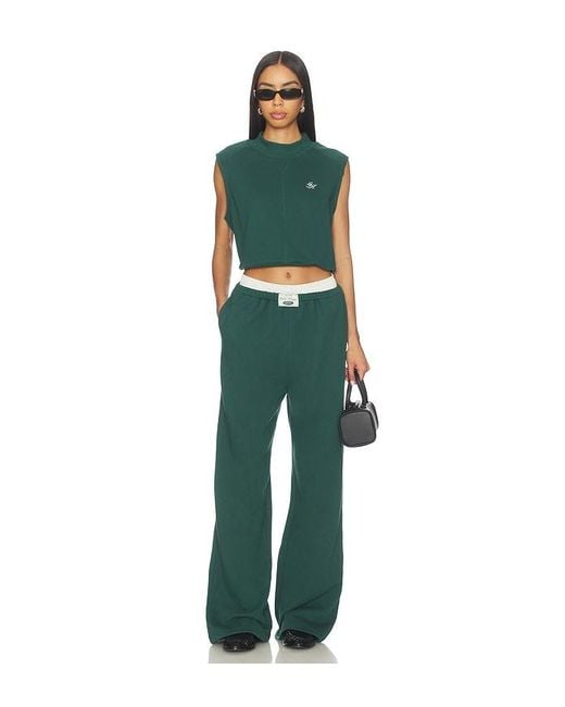 Gold Hinge Green Wide Leg Sweatpant