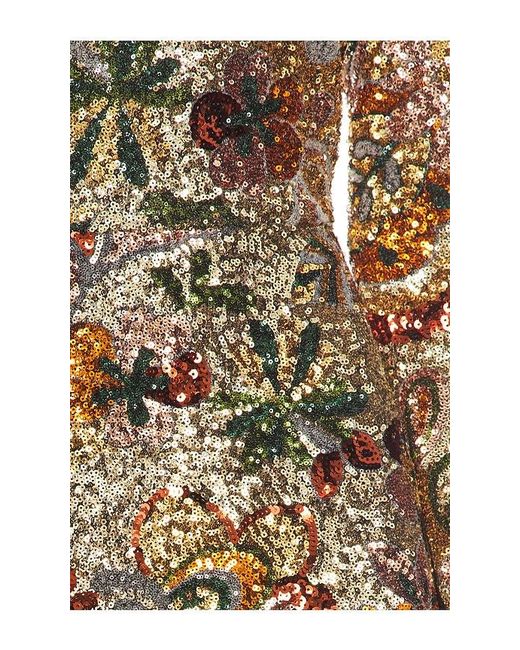 Nadine Merabi Natural Camile Embellished Sequin Long Sleeve Mini Dress