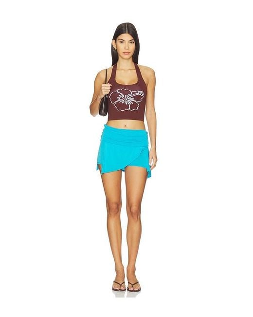 Kulani Kinis Blue Knit Halter Tank Top