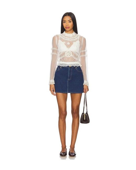 Free People Blue X Revolve Forever Romance Blouse