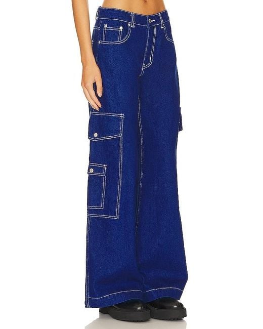 superdown Blue Relaxed Cargo Pant