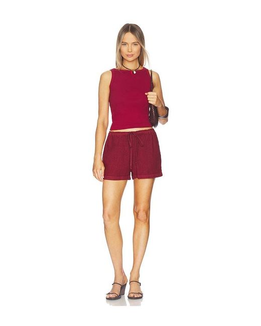 VIR VITA Red Ida Linen Short
