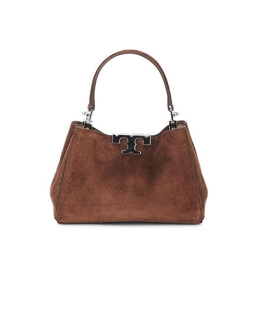 Tory Burch White Eleanor Suede Mini Satchel