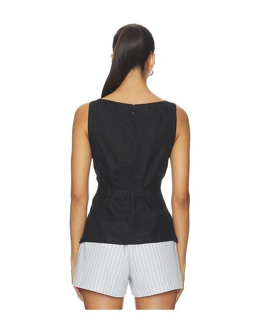 Madewell Black Linen Addison Top